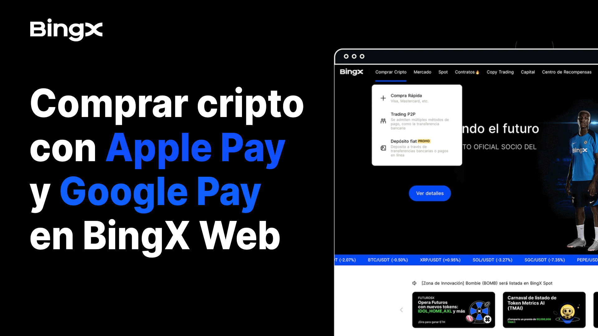 Compra Tether con Apple Pay o Google Pay