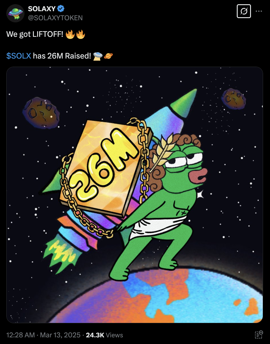 Solaxy presale raised $26<a href=