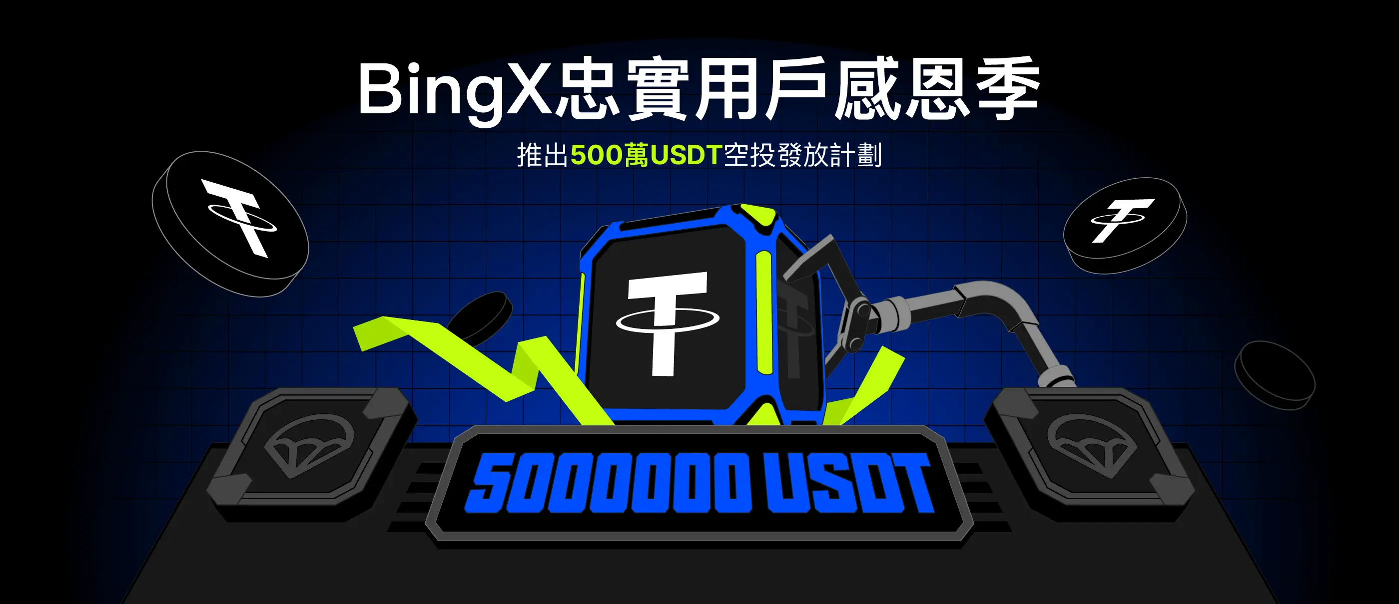 BingX 忠實用戶感恩季，推出500萬USDT空投發放計劃