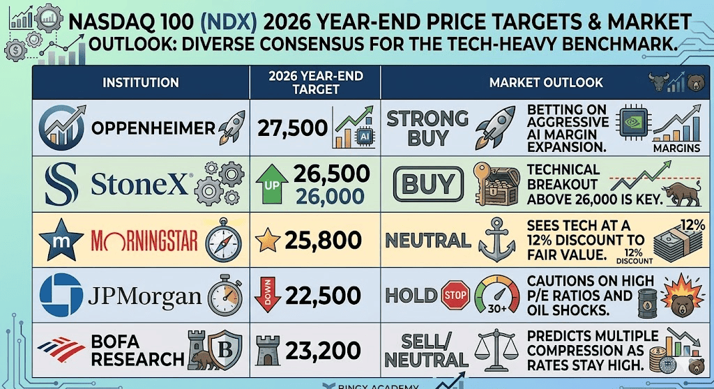 Pronóstico Nasdaq 100 (NAS100) 2026: ¿Avance de IA a 27.000 o Trampa de Estanflación a 22.000?