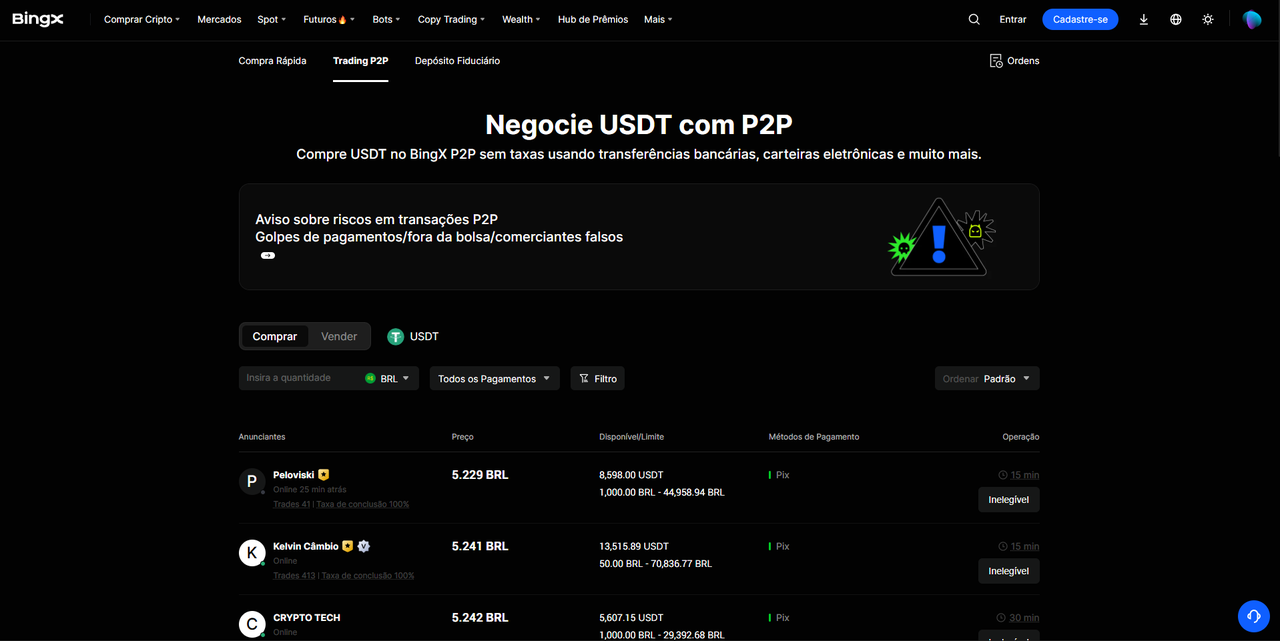 BingX P2P-Einzahlung